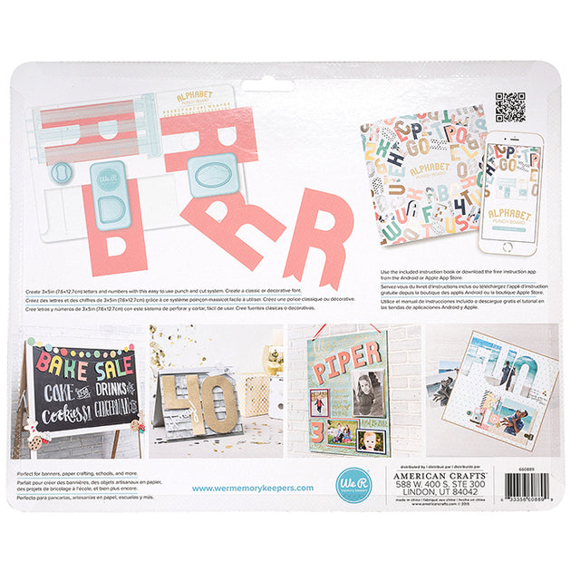 We R Memory Keepers Alphabet Punch Board Scrapbook CITY