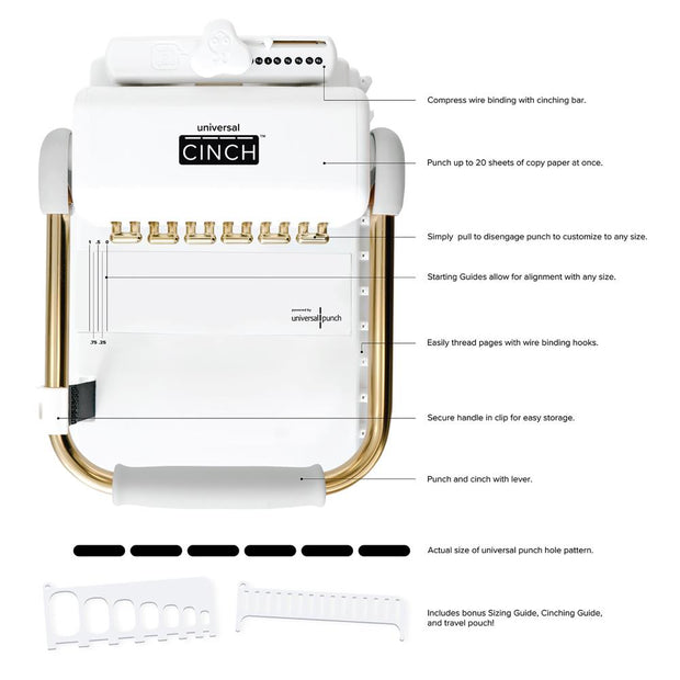 We R Universal Cinch Máquina de Encuadernación Premium Multiperforación