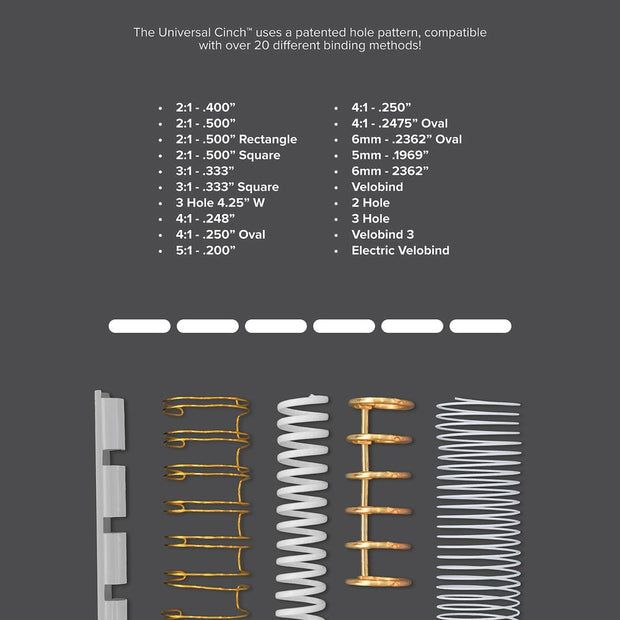 We R Universal Cinch Máquina de Encuadernación Premium Multiperforación