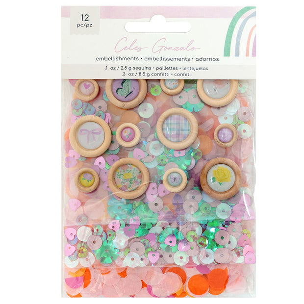 Celes Gonzalo Rainbow Avenue Confetti Button (12 Piece)