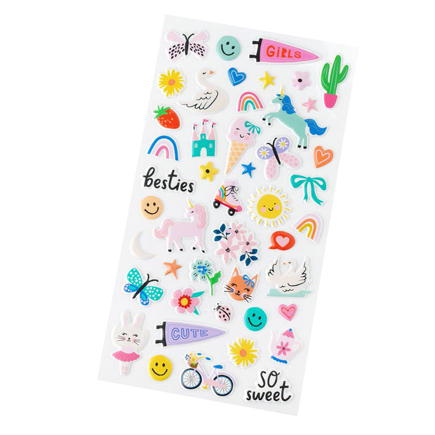Pebbles Inc Cool Girl Puffy Stickers Icons (46 Piece)