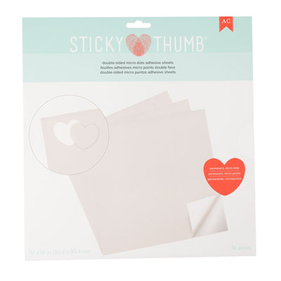 Sticky Thumb Double Side Adhesive Sheets Dots 12x12" (10pc)