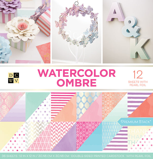 DCWV Paper Pad 36/Pkg Watercolor Ombre Pearl