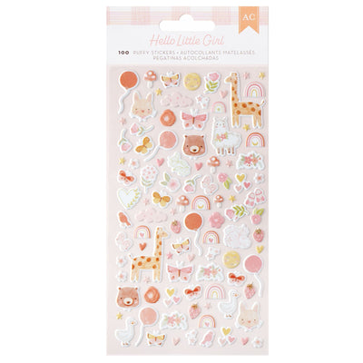 AC Hello Little Girl Puffy Stickers Icons (100 Piece)