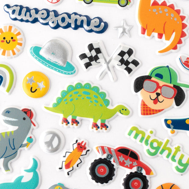 Pebbles Inc Cool Boy Puffy Stickers (48 Piece)