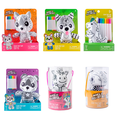 Kit de Peluches Para Colorear (6 pzs)