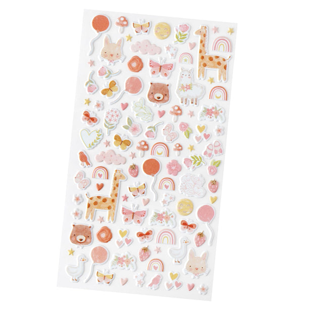 AC Hello Little Girl Puffy Stickers Icons (100 Piece)