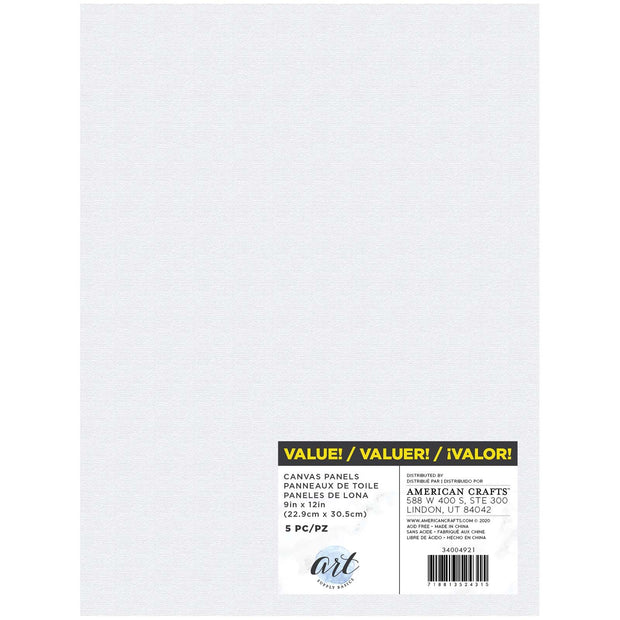 Canvas Art Supply Basic Panel Pack 9x12 (5 Piece)