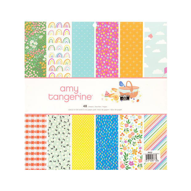 Amy Tangerine Picnic in the park 12x12 Paper Pad (48 Sheets)