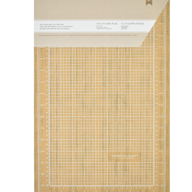 American Crafts Self Healing Cutting Mat 12"x18" Wood