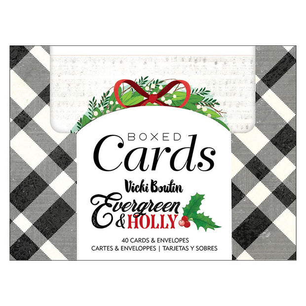 AC Crate Paper Evergreen and Holly Boxed Cards (80 Pieces)