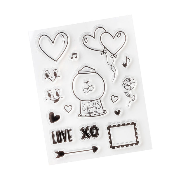 AC Valentine Cutie Pie Acrylic Mini Stamp Set (16 Piece)