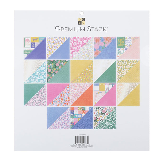 DCWV Stack Bright Blooms Paper Pad 12x12 (36 Sheets)