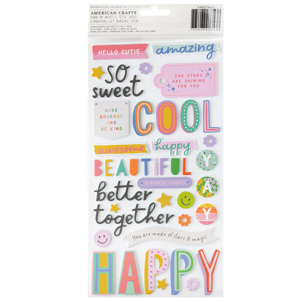 Pebbles Inc Cool Girl Thickers Phrases (107 Piece)