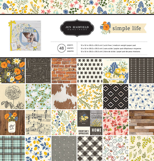 Paper Pad 12"X12" 48/Pkg Jen Hadfield Simple Life