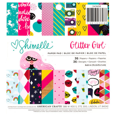 Shimelle Paper Pad 6"X6" Glitter Girl Pack