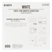 Colorbök Smooth Cardstock White 12x12 Inch (40 Sheets)