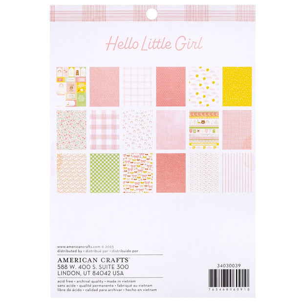 AC Hello Little Baby Girl Paper Pad 6x8 (36 Piece)