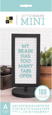 DCWV Framed Mini Tabletop Letterboard 4X8.5 inch Black with White Insert