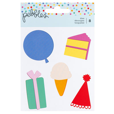 Pebbles Inc Birthday All The Cake Puffy Metal Die Set (6 Piece)