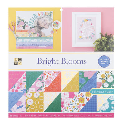 DCWV Stack Bright Blooms Paper Pad 12x12 (36 Sheets)