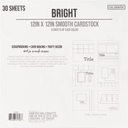 Colorbök 12x12 Smooth Cardstock Bright (30 Sheets)