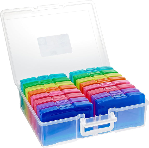 We R Craft & Photo Translucent Plastic Storage 15"X12"X5", W/16 Mini Cases