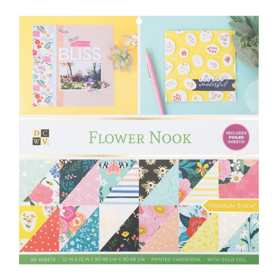 DCWV Stack Flower Nook Paper Pad 12x12 (36 Sheets)