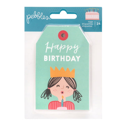 Pebbles Happy Birthday Tag Set (24 Piece)