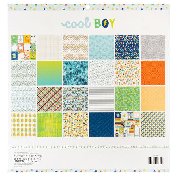 Pebbless Inc Cool Boy 12X12 Paper Pad (24 Piece)