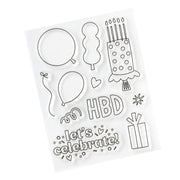 Pebbles Inc Birthday All The Cake Puffy Mini Stamp Set (11 Piece)