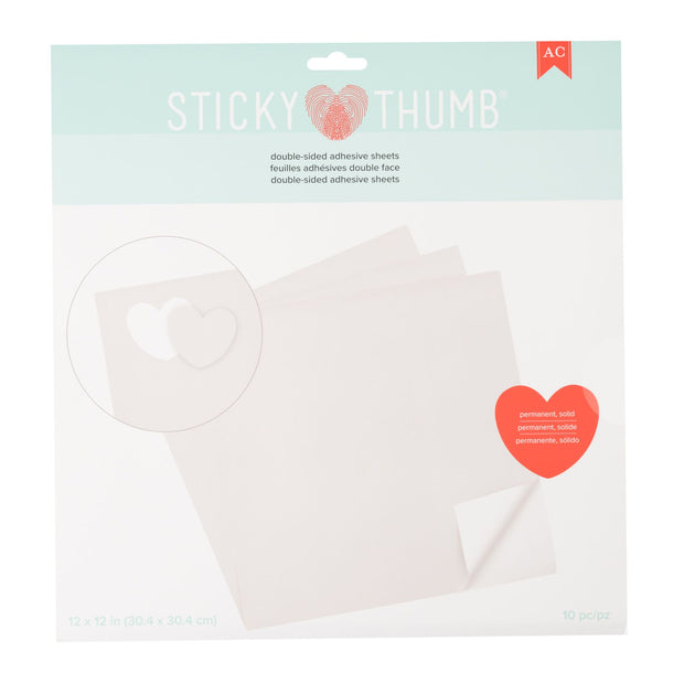 Sticky Thumb Double Side Adhesive Sheet Clear 12x12" (10pc)