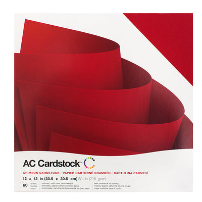 American Crafts Cardstock Crimson Pack 12"X12" 60/Pkg
