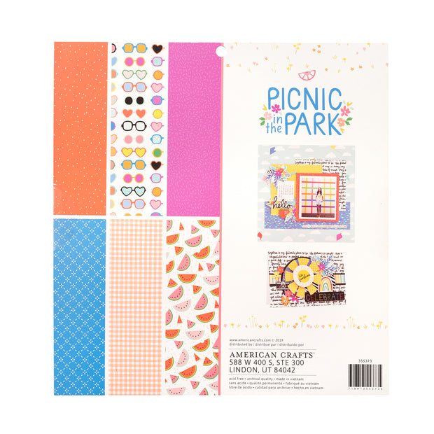 Amy Tangerine Picnic in the park 12x12 Paper Pad (48 Sheets)