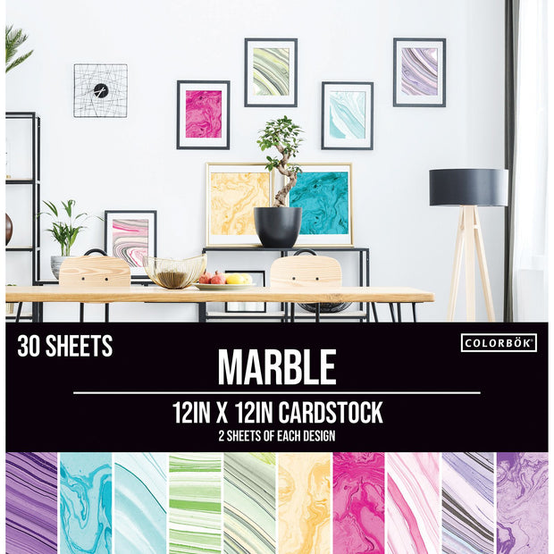 Colorbök 78lb Smooth Cardstock 12"X12" 30/Pkg Marble