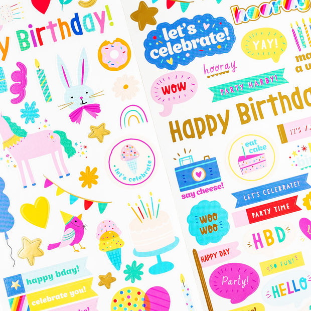 Pebbles Inc Birthday All The Cake Gold Foil (78 Piece)