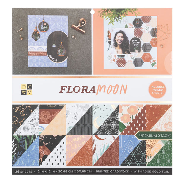 DCWV Stack Flora Moon Paper Pad 12x12 (36 Sheets)