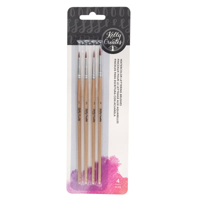 Kelly Creates Watercolor Brush Lettering Round Set (4 Piece)