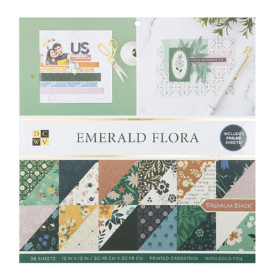 DCWV Emerald Flora Gold 12x12 (36 Sheets)