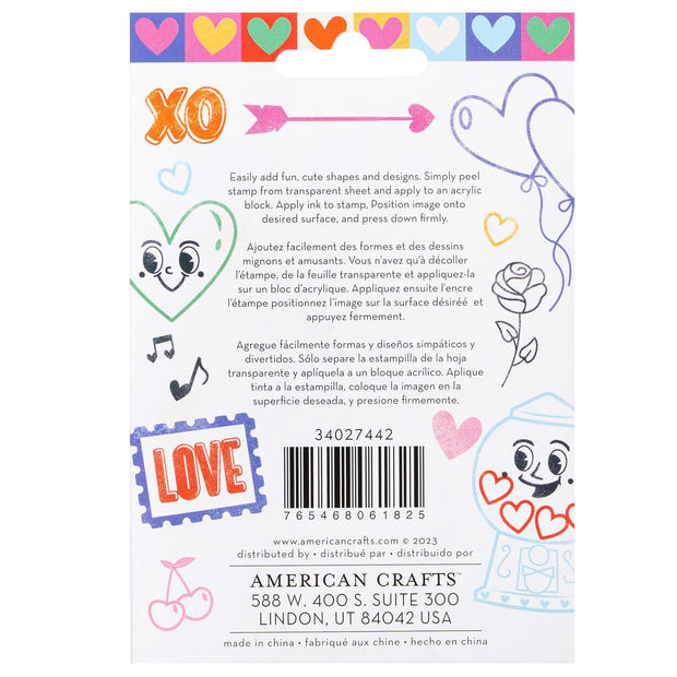 AC Valentine Cutie Pie Acrylic Mini Stamp Set (16 Piece)