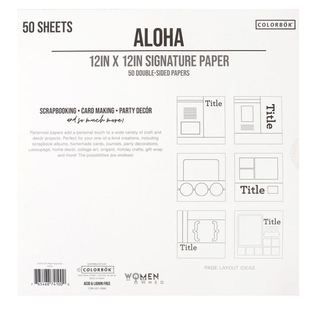 Colorbök Paper Pad 50/Pkg Aloha Signature