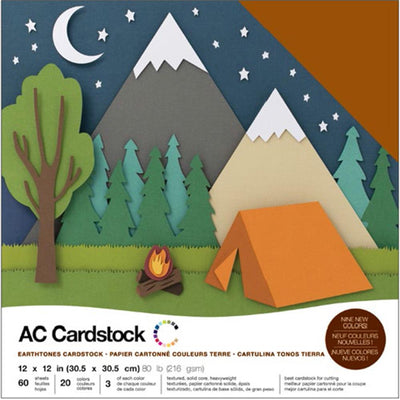 American Crafts Variety Cardstock Pack 12"X12" 60/Pkg Tonos Earthtones
