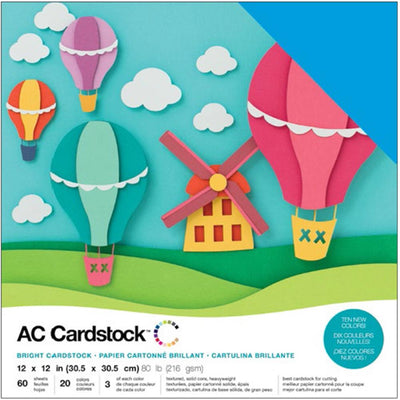 American Crafts Variety Cardstock Pack 12"X12" 60/Pkg Tonos Brights