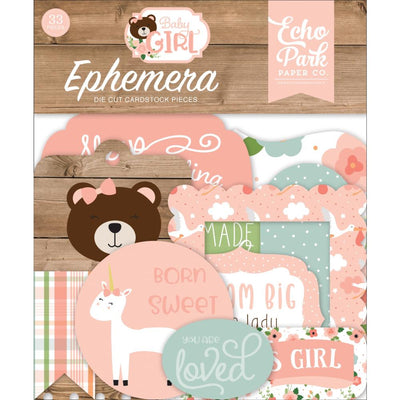 Echo Park Cardstock Ephemera 33/Pkg Icons, Baby Girl