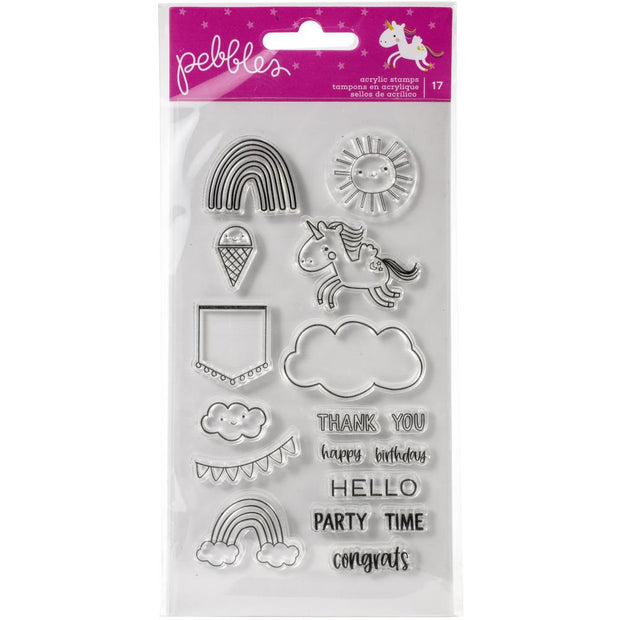 Pebbles Live Life Happy Clear Stamps