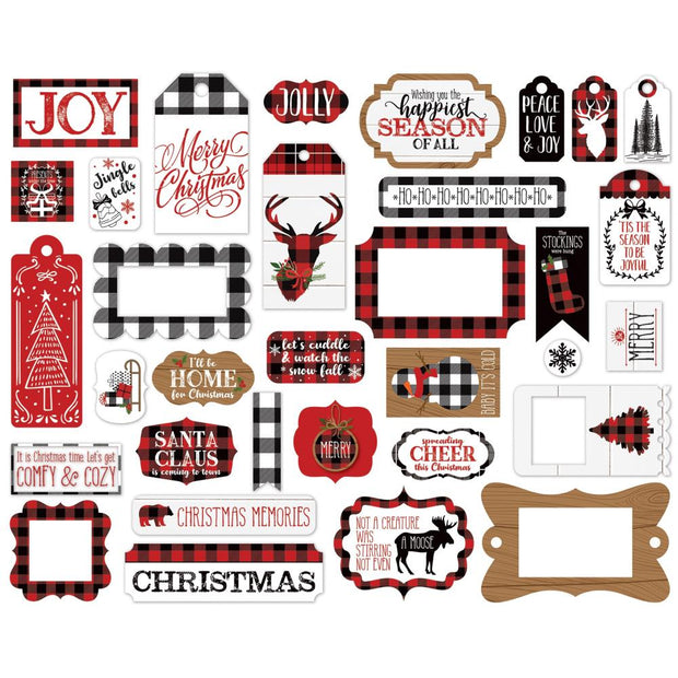 Echo Park Cardstock Ephemera 33/Pkg Frames & Tags, A Lumberjack Christmas