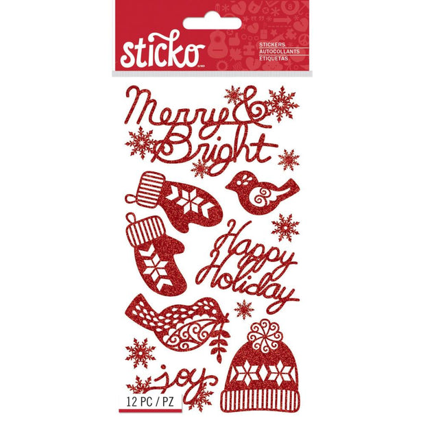 Sticko Stickers Holiday Glitter Words