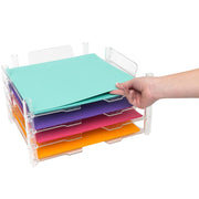 Stackable Acrylic Paper Trays Retail Packaged 4/Pkg Clear 12"X12"