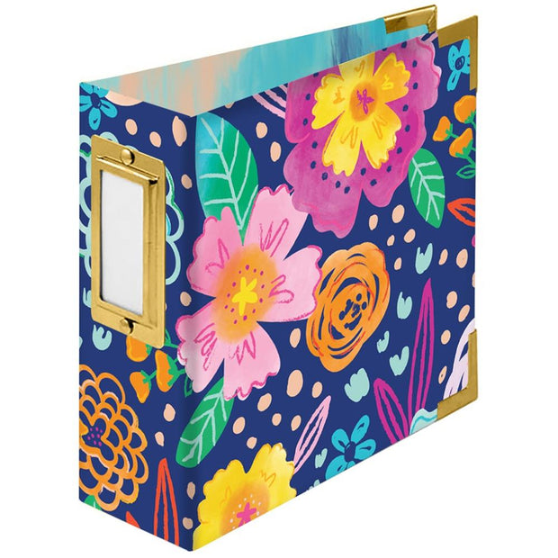 We R Paper Wrapped D-Ring Album 4"X4" Floral By Paige Evans