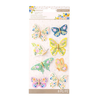 K & Company Antique Garden Fabric Butterfly Dimensional (8 Piece)